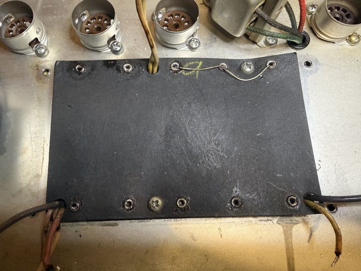 New filter capacitor board mounted in the doghouse with fresh wiring