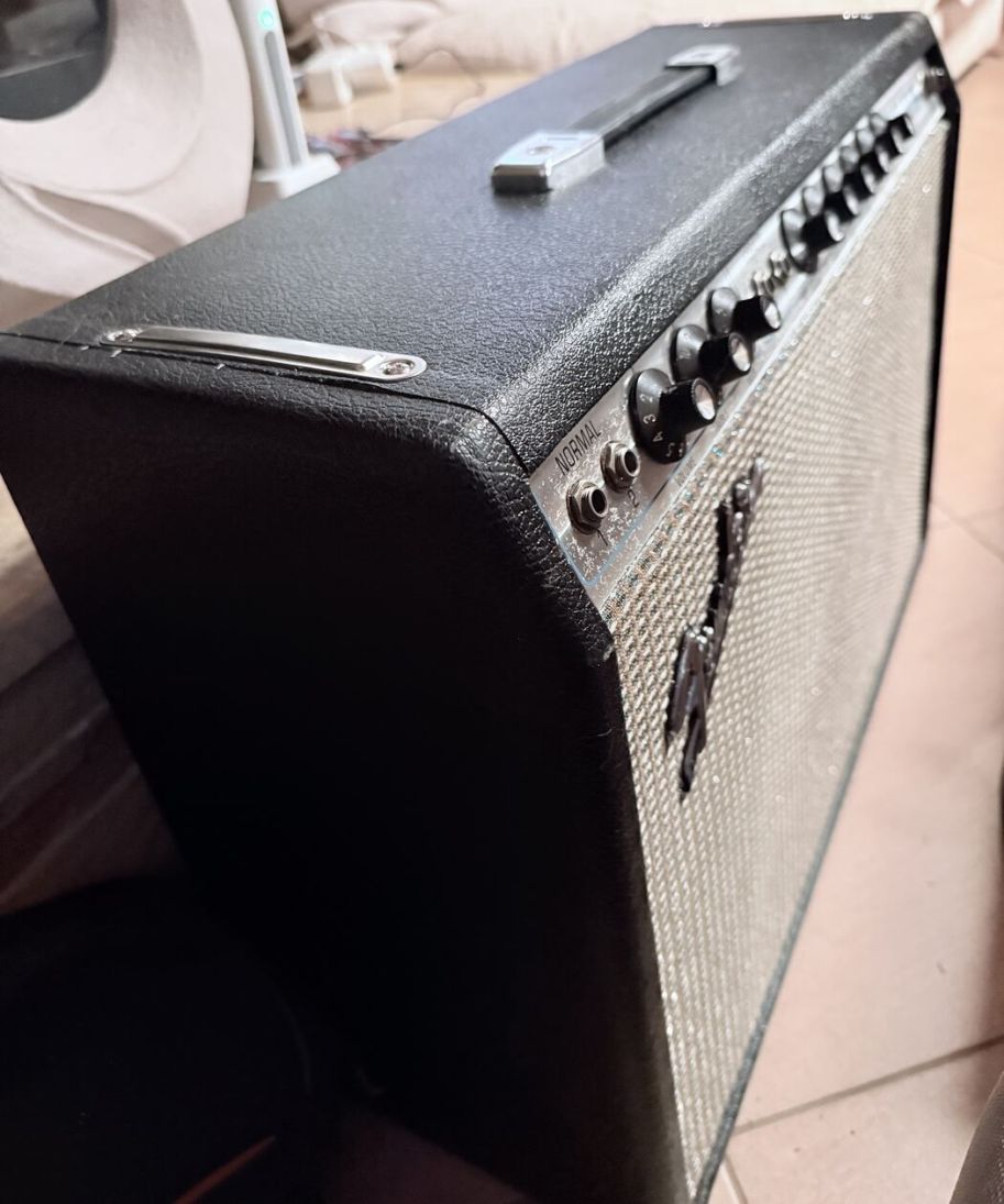 Close-up of the cabinet corner showing the tight new grille frame fit