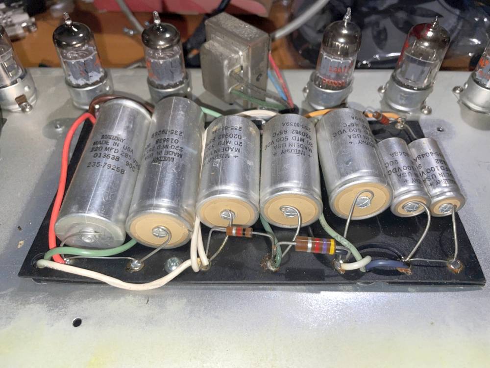 Original Mallory filter capacitor board before any repair work