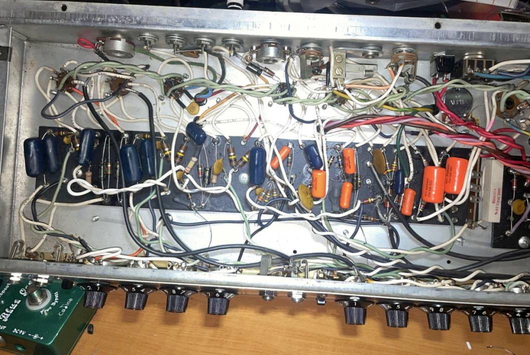 Full eyelet board after the complete recap, mix of retained and new components